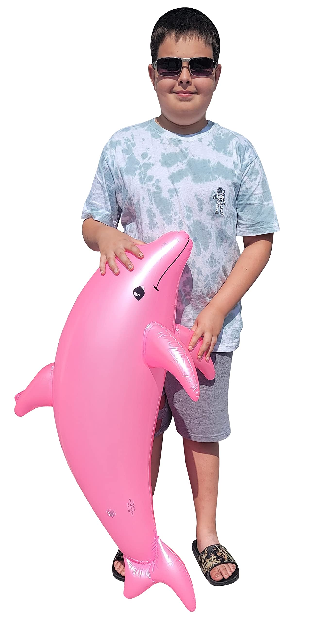 Huge 40" Pearlized Dolphin INFLATE Inflatable Pool Toy Beach Poolside Aquatic Themed Decor Birthday Party Buffet Table Decoration (Pink - 1 Pack)