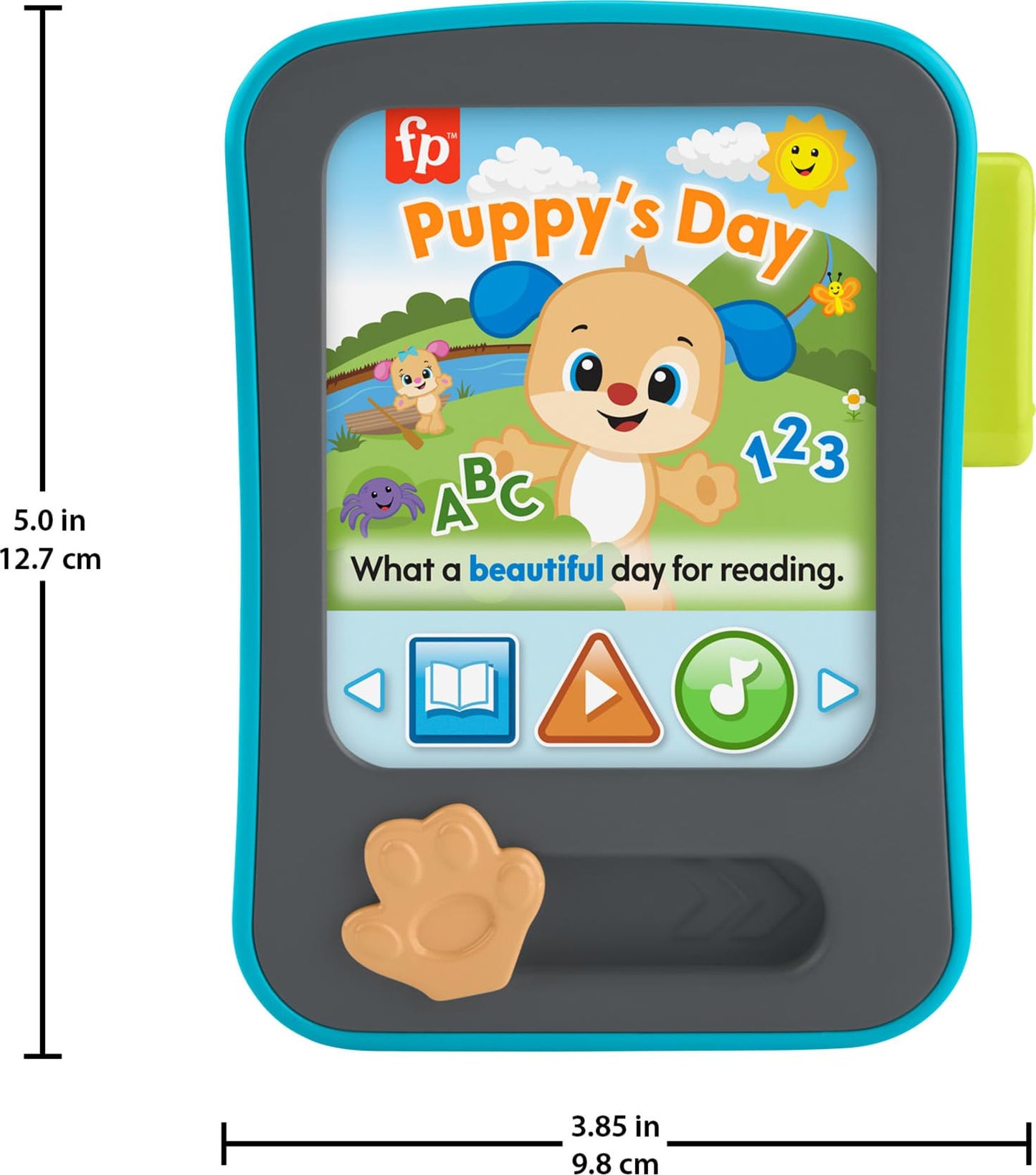 Fisher-Price Baby Learning Toy Laugh & Learn Puppy’s Storytime Reader Pretend Tablet with Music & Lights for Ages 6+ Months