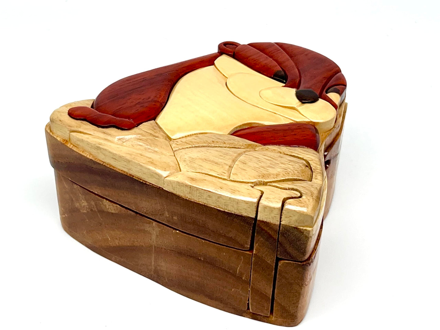 South Asian Handicrafts River Otter - All Natural Intarsia Wood Puzzle Box - Handcrafted with Secret Compartment