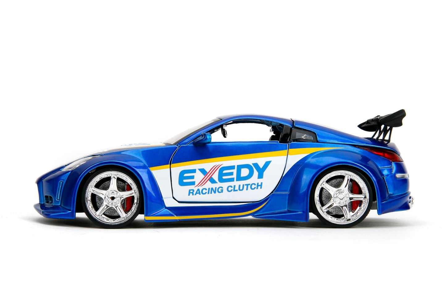 Jada Toys JDM Tuners 1:24 Scale Die-Cast 2003 Nissan 350Z Exedy- Opening Doors, Detailed Interior, Rubber Tires, Collectible for Ages 8+(Candy Blue)