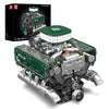 Mould King 10182 V8 Engine Building Blocks Sets, MOC V8 Tank Engine Model Kit with Battery and Motor, Collectable 8-Cylinder Combustion Car Engine