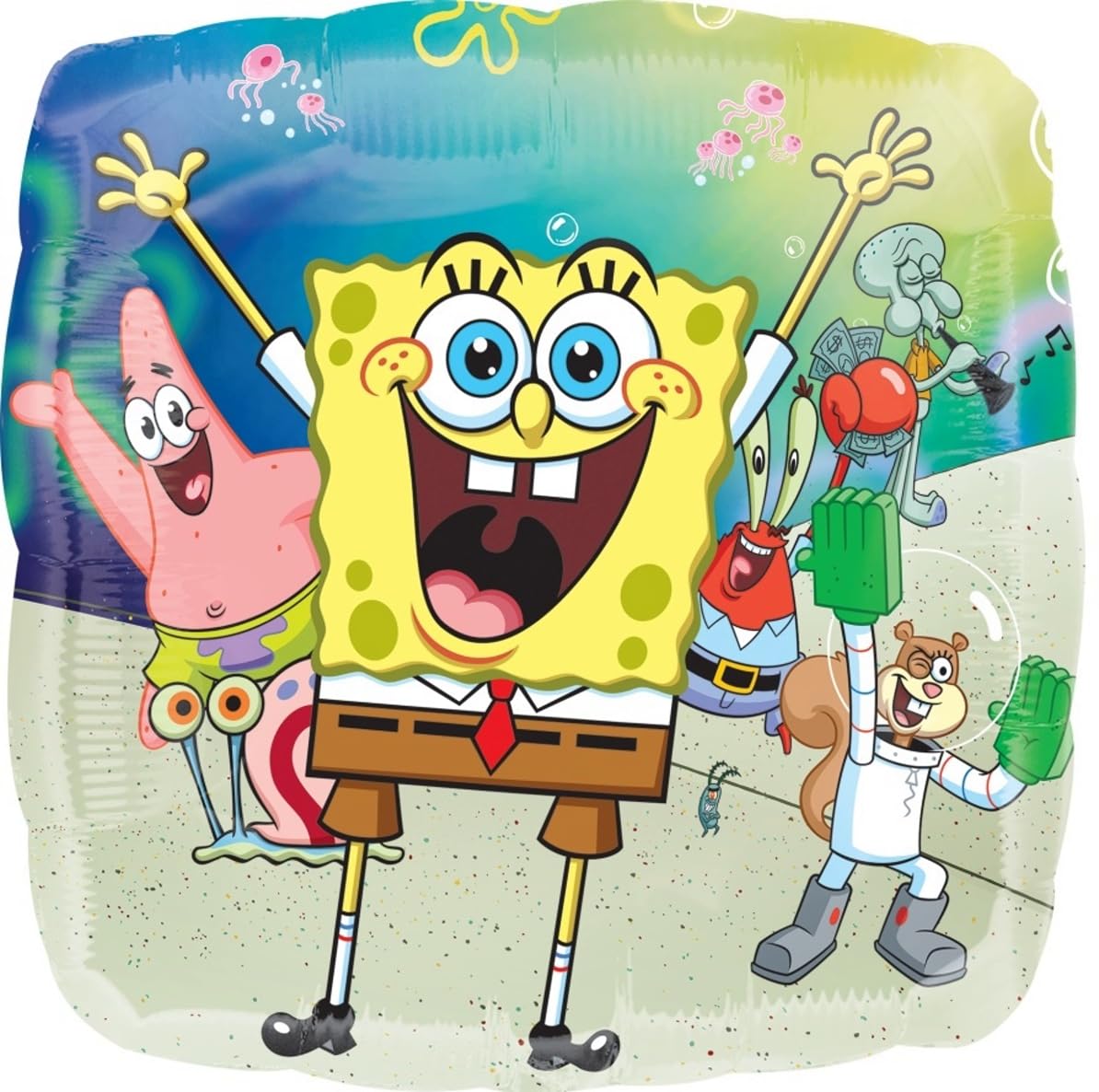 Spongebob's Birthday Party Supplies 7pc Foil Balloon Bouquet Decorations