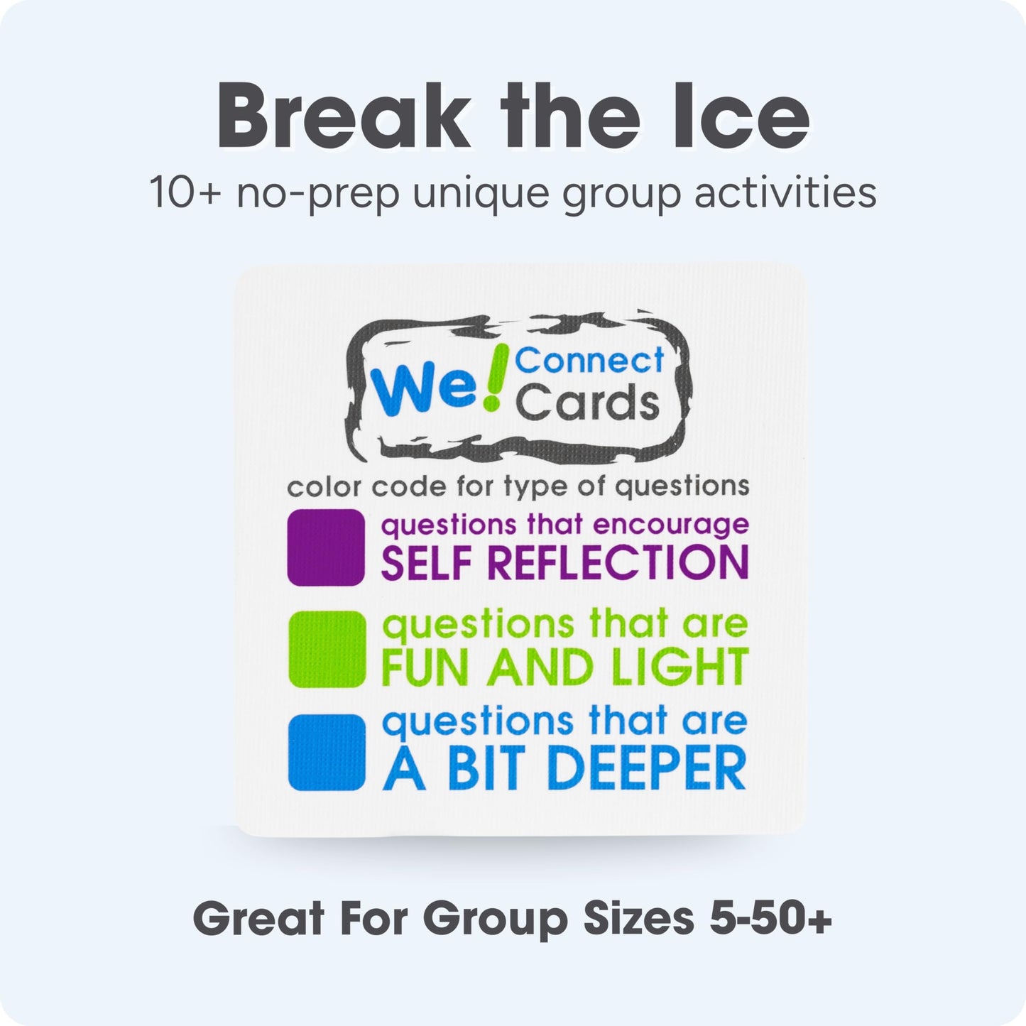 We! Connect Cards - Conversation Cards to Build Trust & Connection - Ideal Office Games, Ice Breakers & Educational Team Building Games - Featured by