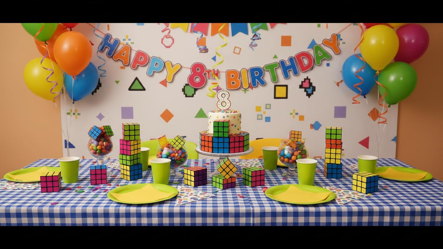 Bulk 24 Pack 3x3 Speed Puzzle Cubes - Classic Magic Brain Teasers, Party Favors, Classroom Prizes, Birthday Stocking Stuffers - Bright Colors