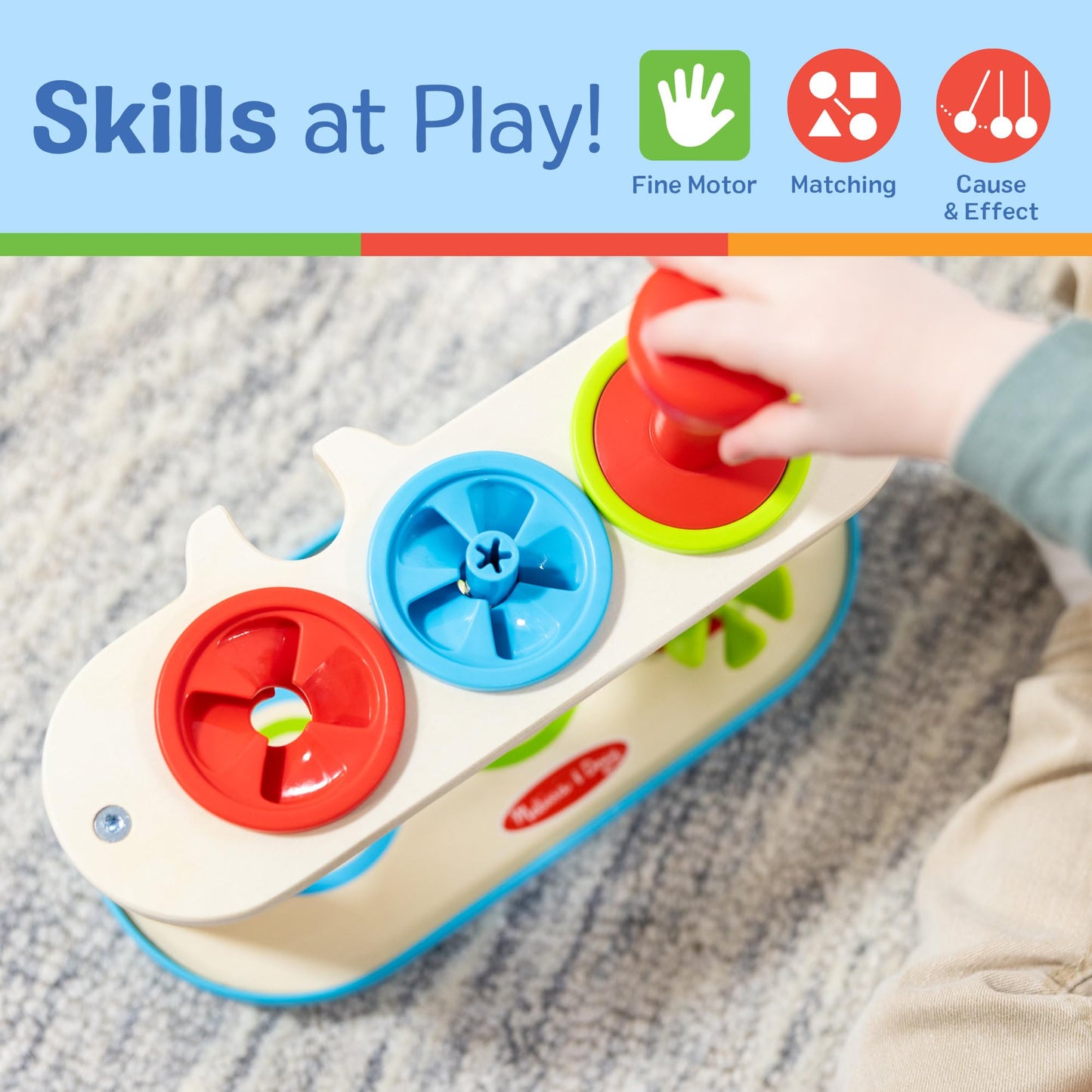 Melissa & Doug Match & Push Spinning Tops Developmental Skills Toy for Girls and Boys 2+ - FSC-Certified