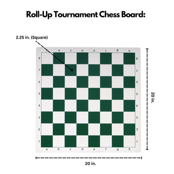 WE Games- Tournament Roll Up Vinyl Chess Board- Green and White