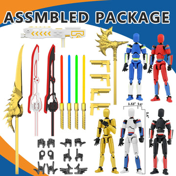 5-Pack Titan 13 Action Figure, 3D Printed Multi-Color T Dummy 13 Set