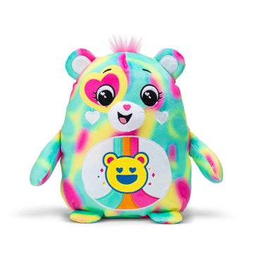 Care Bears Squishy 10" Plush Good Vibes Bear - Soft Huggable Squishy Material! - Good for Girls and Boys, Employees, Collectors, Ages 4+