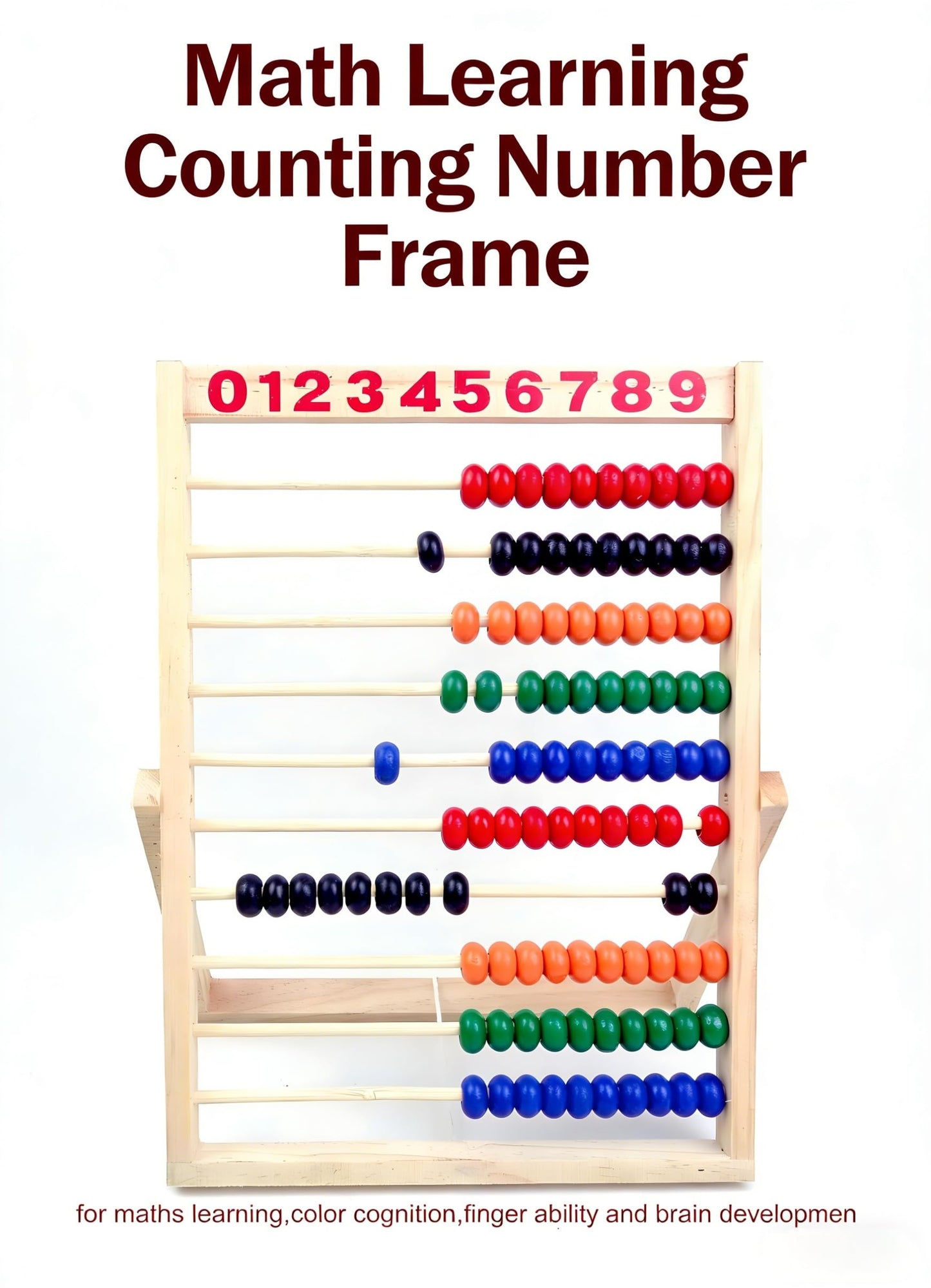 MAGIKON Wooden Abacus, 10 Rows Counting Frame 11.5in for Math