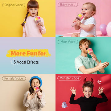Karaoke Machine for Kids Adults, Portable Bluetooth Microphone Song Toys with LED Light, Best Chritmas Birthday Festival Party Gift for 3 4 5 6 7 8 9