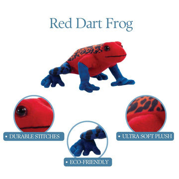The Petting Zoo Red Dart Frog Stuffed Animal Plushie, Gifts for Kids, Wild Onez Rainforest Animals, Dart Frog Plush Toy 9 inches