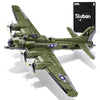 Sluban B-17 Flying Fortress Bomber Plane Building Blocks Set, 1270PCS WW2 Classic Military Fighter Aircraft Models with Display Stand, Army Airplane