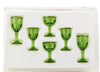 Dollhouse Miniature Six Piece Stemware in Green by Chrysnbon