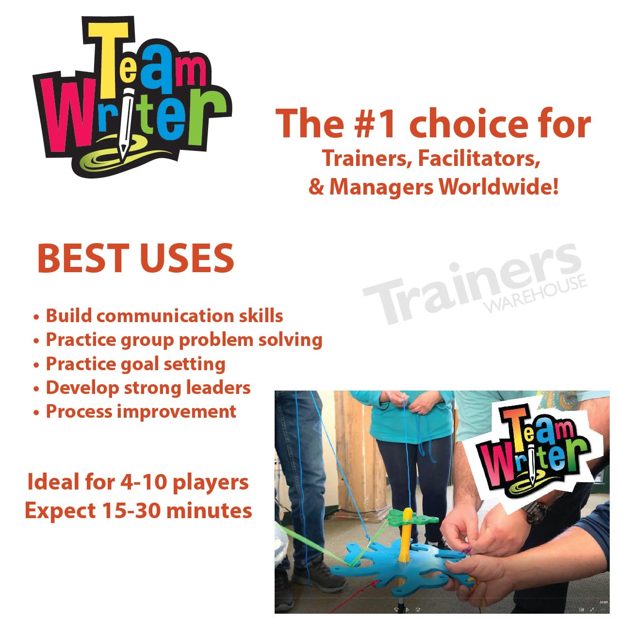 Trainers Warehouse TeamWRITER® Team Building Game | A Fun Collaborative & Challenging Activity - Perfect for Any Office or School Group