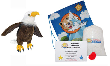 Teddy Mountain Liberty The Bald Eagle 8" Make Your Own Stuffed Animal- No Sew - Kit