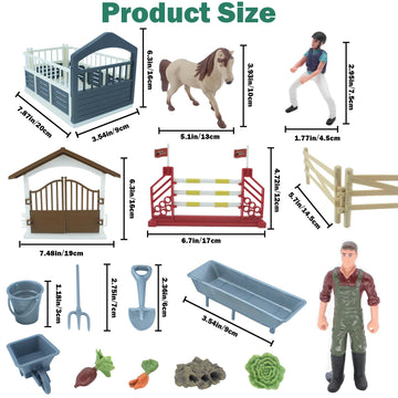 WUEURU Horse Stable Playset,Horse Toys,Horse Toys Set for Girls and Boys with Rider with 2 Horses and 2 Riders for Gift Ideas and Birthday Presents