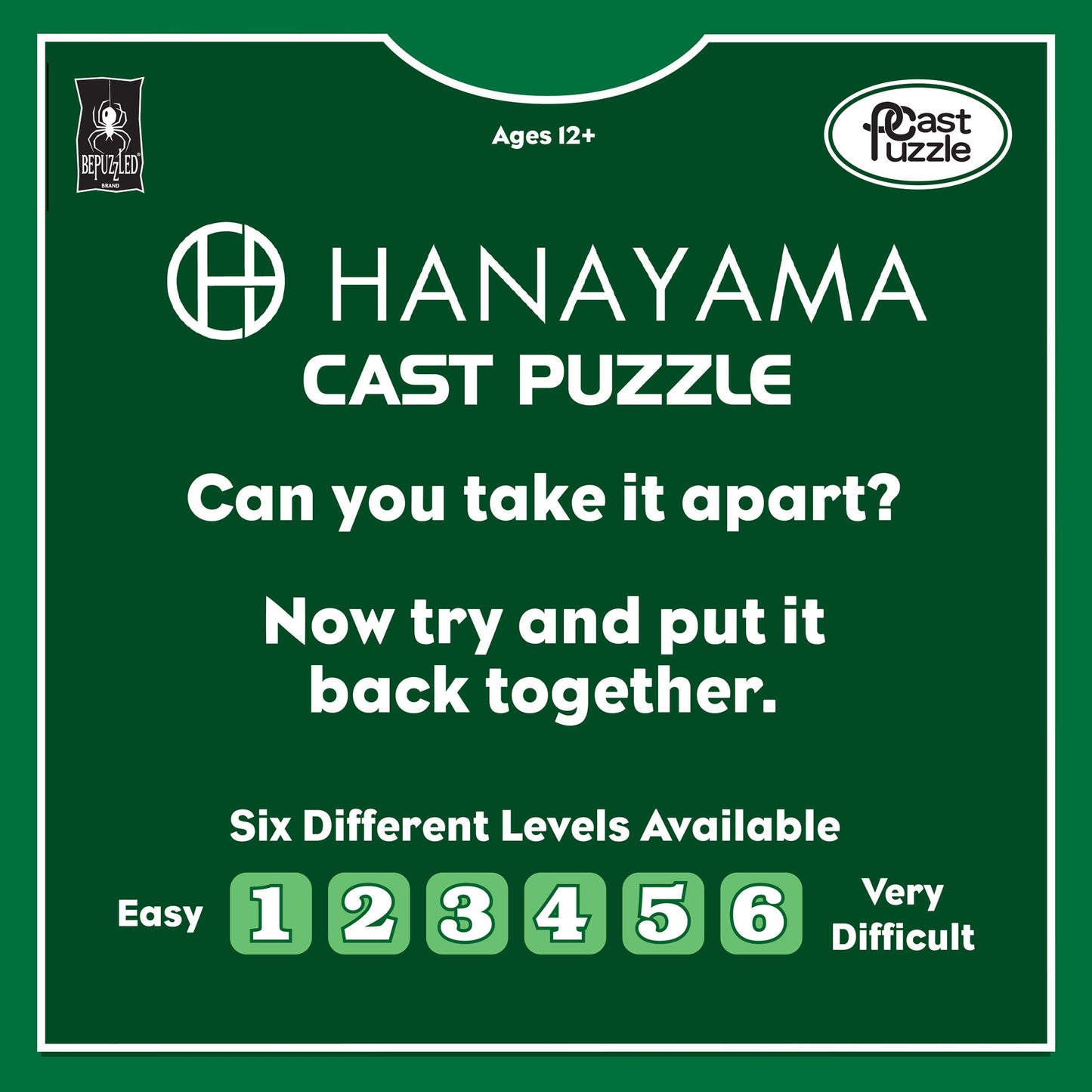BePuzzled |Ring Hanayama Metal Brainteaser Puzzle Mensa Rated Level 4, for Ages 12 and Up