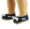 Navy Nautical Flats Shoes for 18-Inch Dolls | Premium Quality & Trendy Design | Dolls Clothes