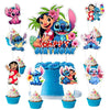 25 Pcs Cake Topper and Cupcake Toppers Set Birthday Party Supplies for Cartoon Blue Themed Birthday Decorations