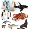 Volnau Sea Creature Toys Figures 8PCS Antarctica Ocean Animals Figurines for Toddlers Kids Christmas Decoration Fish Gift Plastic Preschool Pack