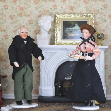 iland Dollhouse People for 1 12 Scale Accessories Miniature 6 inch Figures for Mini House Little People Figures Mini Dollhouse Family Set Porcelain