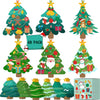 WUYEE 60Pack Christmas Crafts Kit for Kids DIY Christmas Tree Ornaments, Make Your Own Xmas Trees Bookmark with Stickers Crafts Set for Holiday