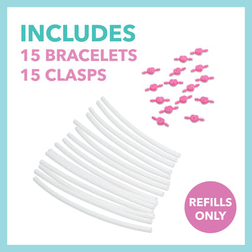 ColorSpin Bracelet Replacement Tubes - 15 Replacement Tubes with Clasps Only for ColorSpin Electric Bracelet Maker