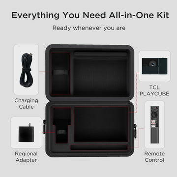 TCL Playcube Official All-in-One Travel Case, Customized for Playcube DLP Movie Projector, Adapter, Remote Control, Cables, Waterproof and Protective.