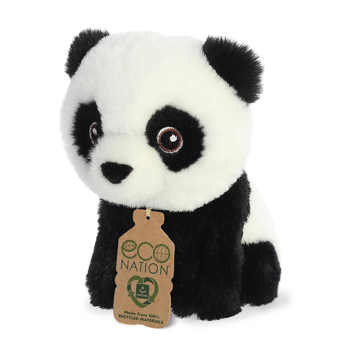 Aurora® Responsibly Made Eco Nation™ Mini Panda Stuffed Animal - Ideal for Playtime Adventures - Perfect for Birthdays or Just Because - Black 5