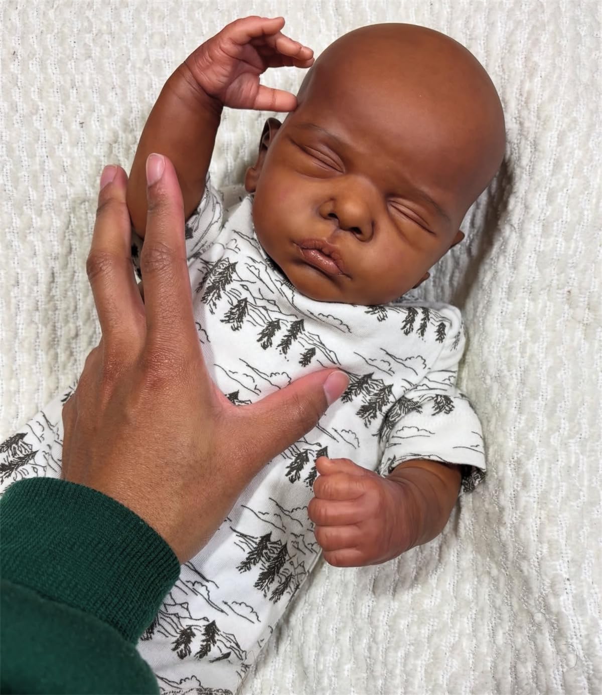 GYCV Reborn Baby Dolls Black Boy 19 Inch Realistic Dark Skin Newborn Doll Soft Body African American Life Like Baby Dolls that Look Real Black Reborn