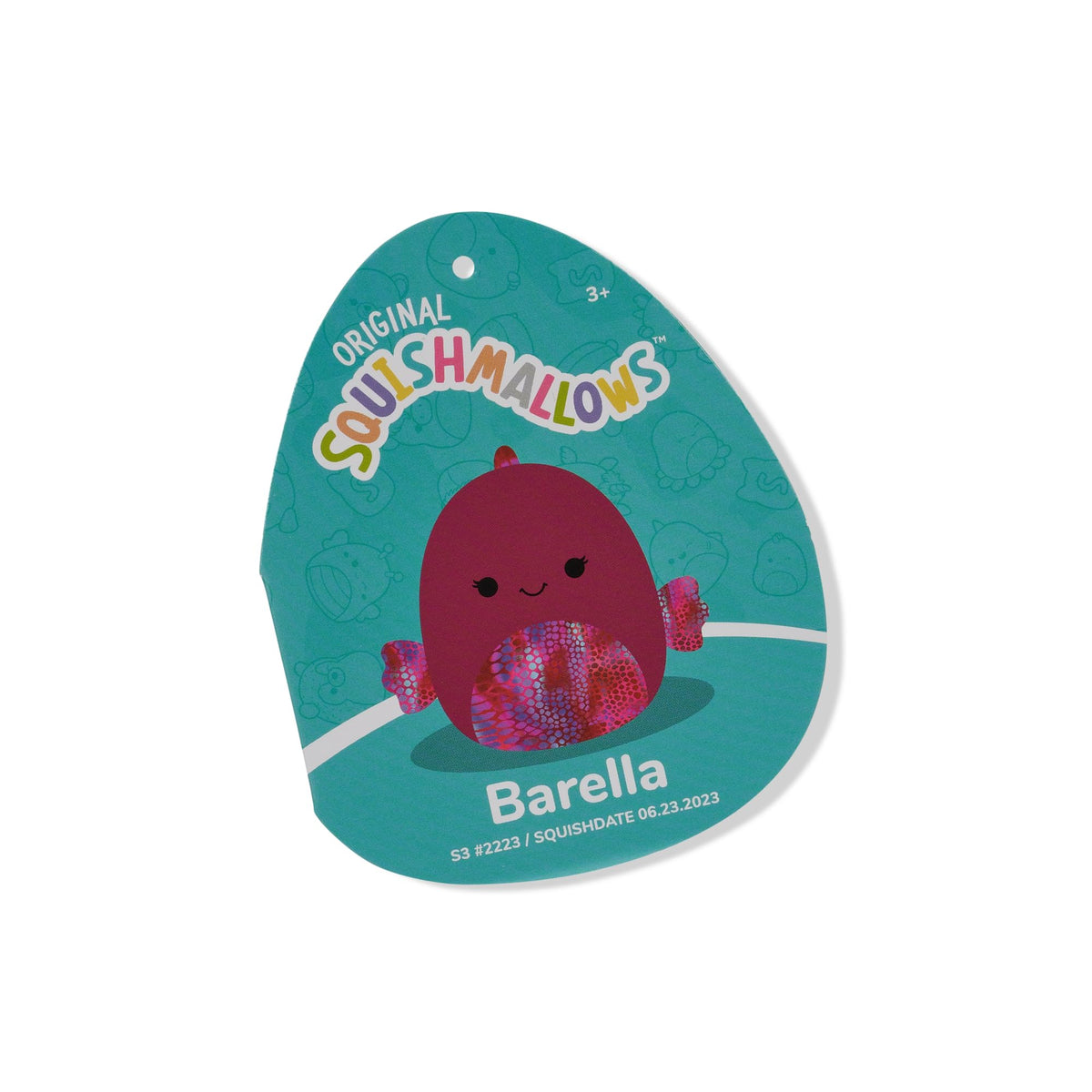 Squishmallows 3.5"" Clip-On Barella The Beta Fish, Small, Red