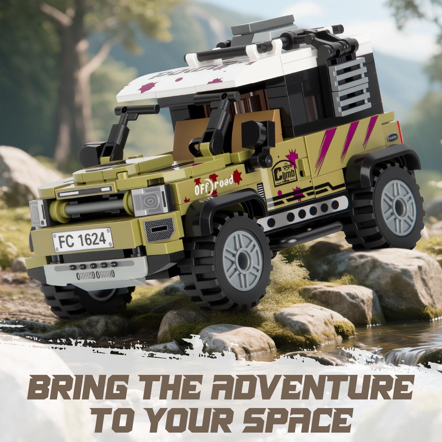 HIGH GODO Off-Road Car Building Set, City Truck Cars Collectible Model Kit, Classic SUV Vehicle Toys, for Adults Teens Age 14+ (311 PCS)