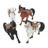 Fun Express Flocked Toy Horse Figures with Saddles Set - Realistic Miniature Horses for Kids Playtime Party Favors and Collectibles - Perfect