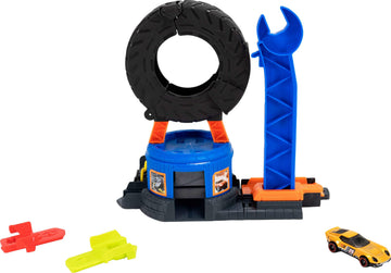 Hot Wheels City Downtown Tire Shop Playset & 1:64 Scale Toy Car