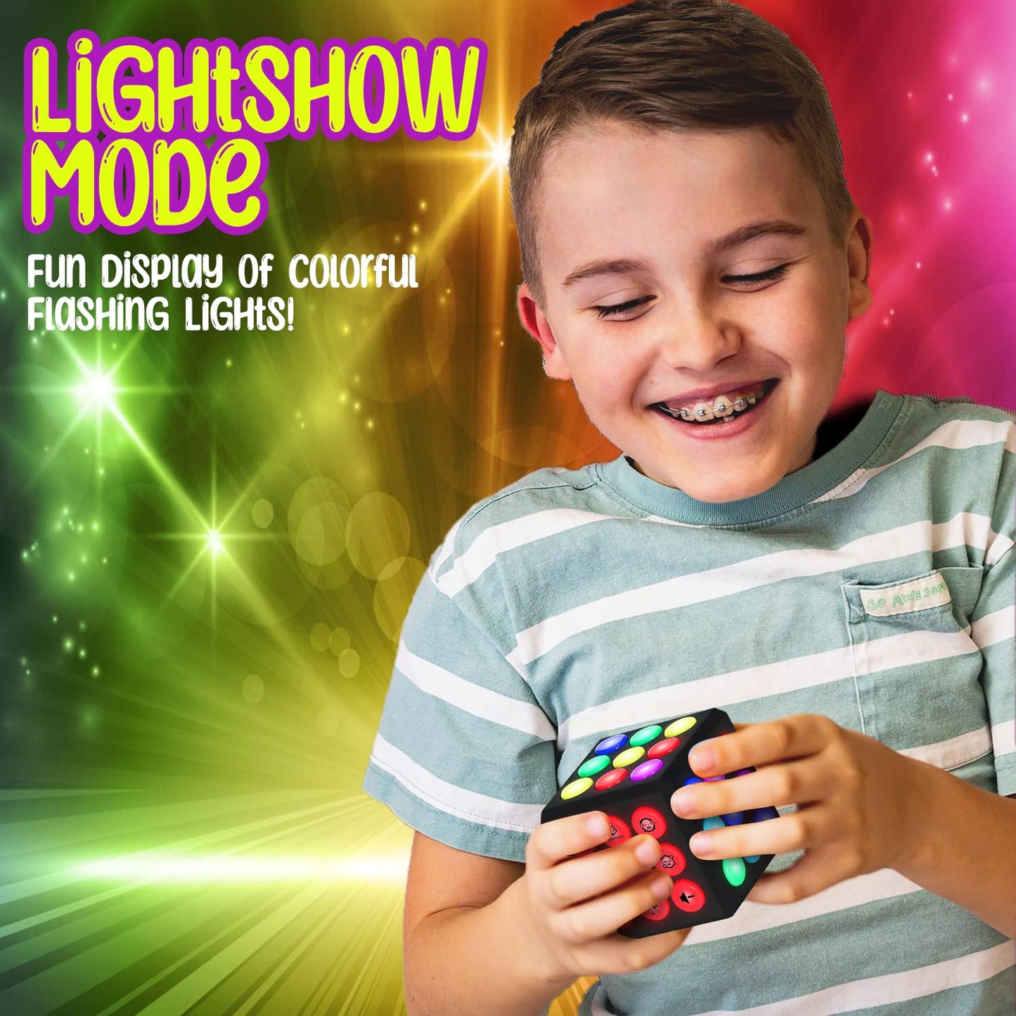 PlayRoute Electronic Brain & Memory Game Cube - Fun Toy Gift Ideas for Ages 6-12+ Year Old Boy & Girl - Cool Toys for Boys and Girls - Handheld Games