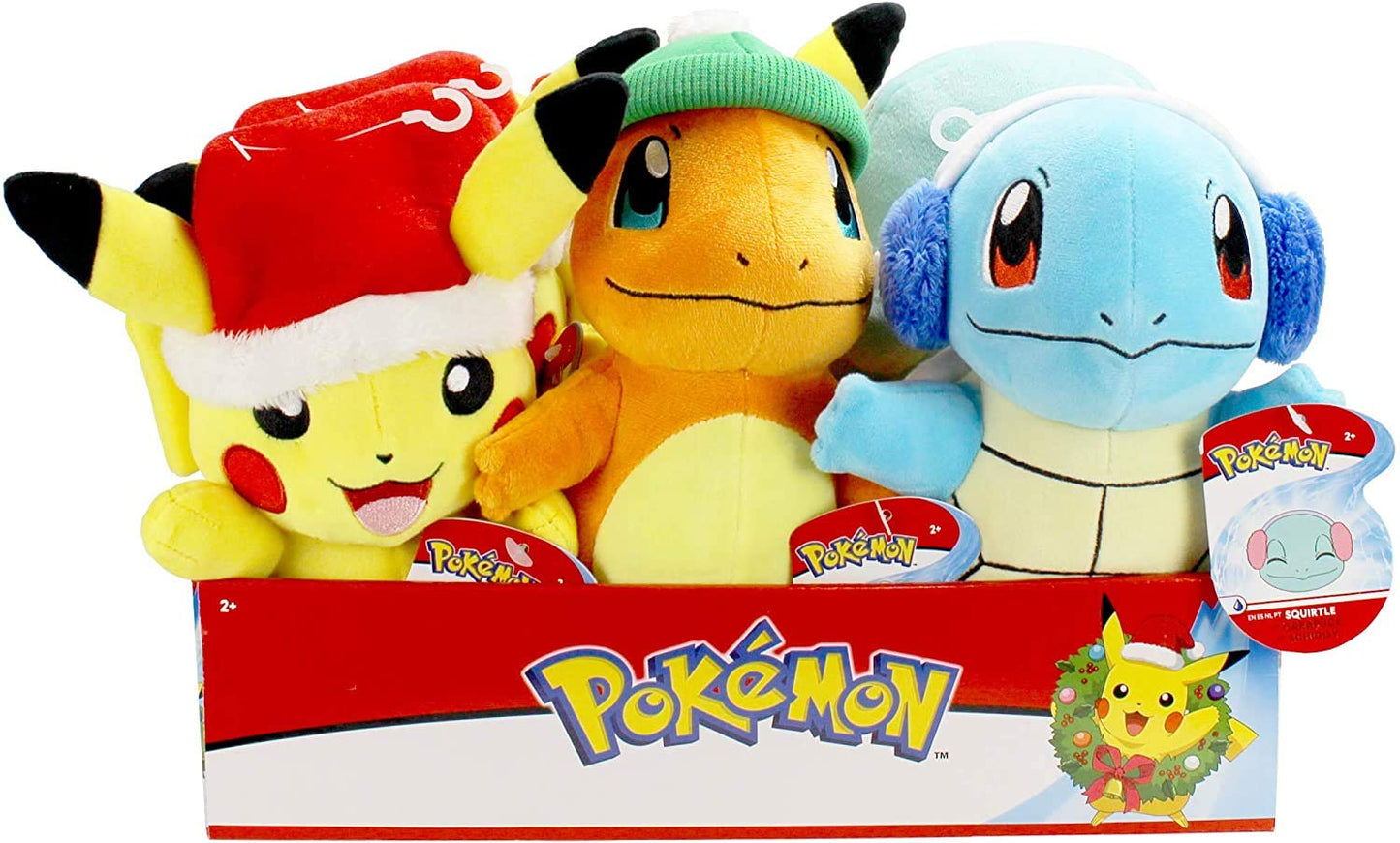 Pokemon Pikachu Holiday Seasonal Plush, 8-Inch Pokemon Plush Toy, Includes Santa Hat Accessory - Super Soft Plush, Authentic Details - Perfect