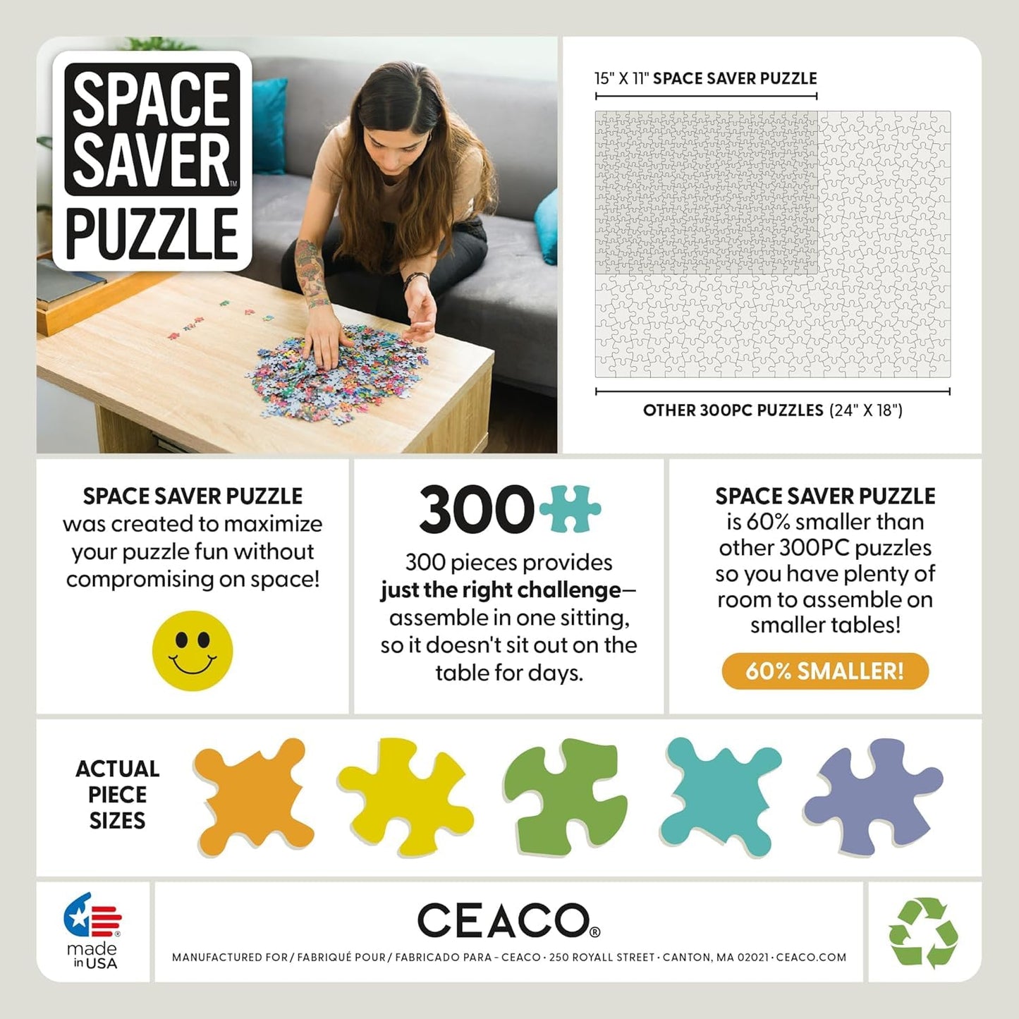 Ceaco - Mystic Moth Lady - 300 Piece Jigsaw Space Saver Puzzle - Puzzles for Smaller Spaces and Surfaces