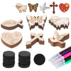 Danquanuan 48 Sets Sunday School Crafts for Kids, DIY Coloring Wooden Cutouts Magnets Watercolor Pens, Religious Gifts Christian Easter Crafts