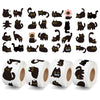 DSjuedui Black Cat 4 Roll Stickers - 2000Pcs Funny Cute Cartoon Meme Decorative Decals for Girls Boys Water Bottles Guitar Skateboard Laptop Kids