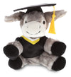 DolliBu Lying Grey Donkey Graduation Plush Toy - Soft Graduation Stuffed Animal Dress Up with Gown & Cap with Tassel Outfit and with Personalization