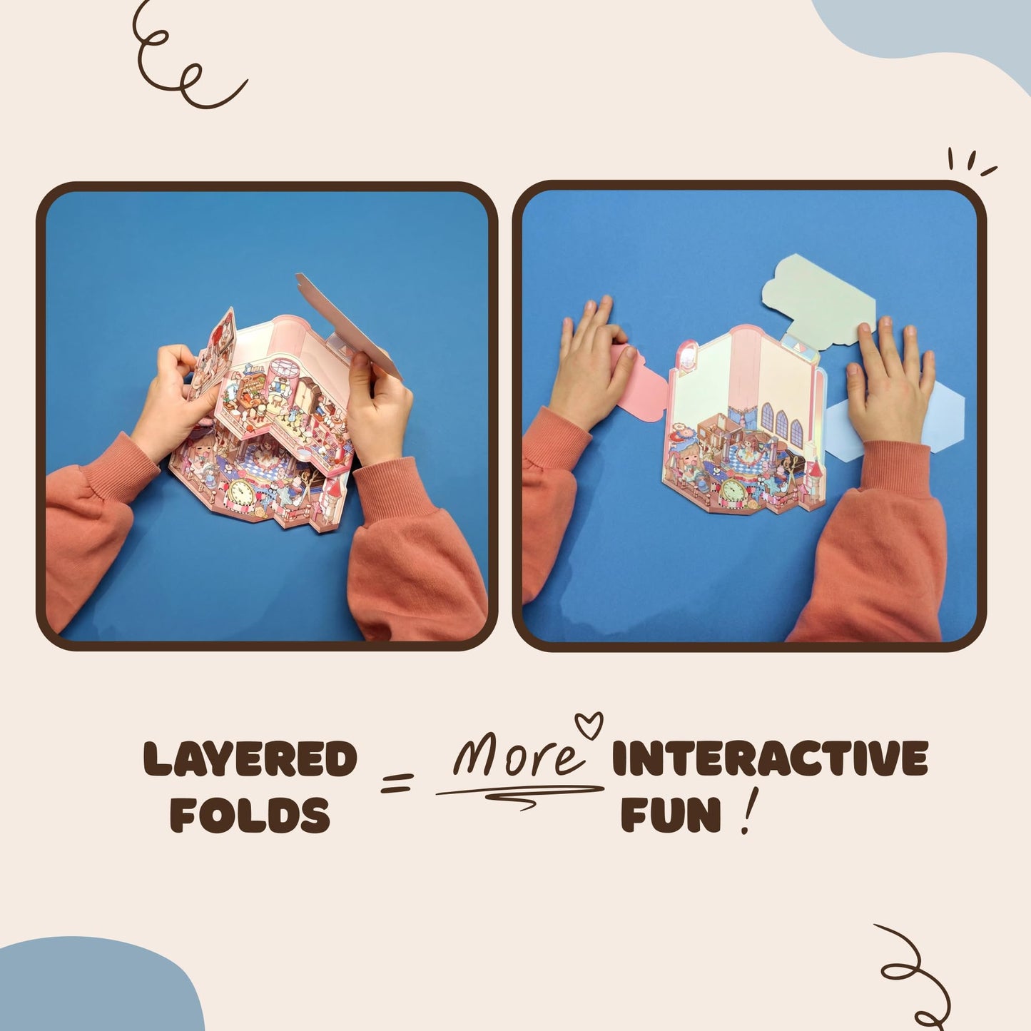 Innovative Foldable 3D Sticker Scene Kit - Interactive Large Sticker Scenes with Layeres for Adults & Kids, Detailed Miniature Scene Stickers Book