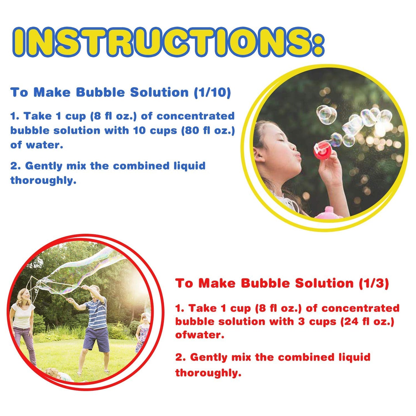 Minne Baby Kidoodler Bubble Solution 64 oz (Can Make 5 Gallon), Non-Toxic Bubble Solution Refill, Concentrated Bubble Solution for Bubble Machine