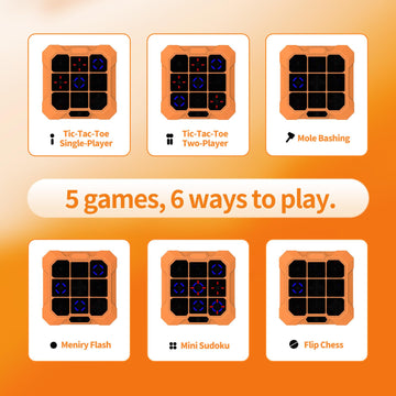 Museloong 6-in-1 Rechargeable Electronic Tic-Tac-Toe Game, Portable Digital Travel Toy, Suitable for Children, Boys, Girls and Adults, Educational