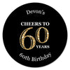 Big Dot of Happiness Custom Adult 60th Birthday - Gold - Personalized Birthday Party Circle Sticker Labels - 24 Count