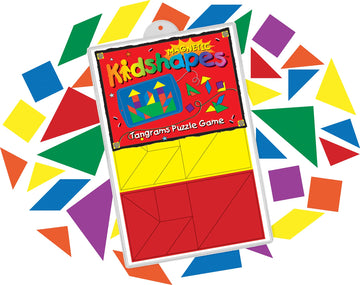 Barker Creek Learning Magnets Kit, for Children, 42 Tangram Pieces, Magnetic-Receptive Kidboard & 13 Reproducible Tangram Patterns (2325)
