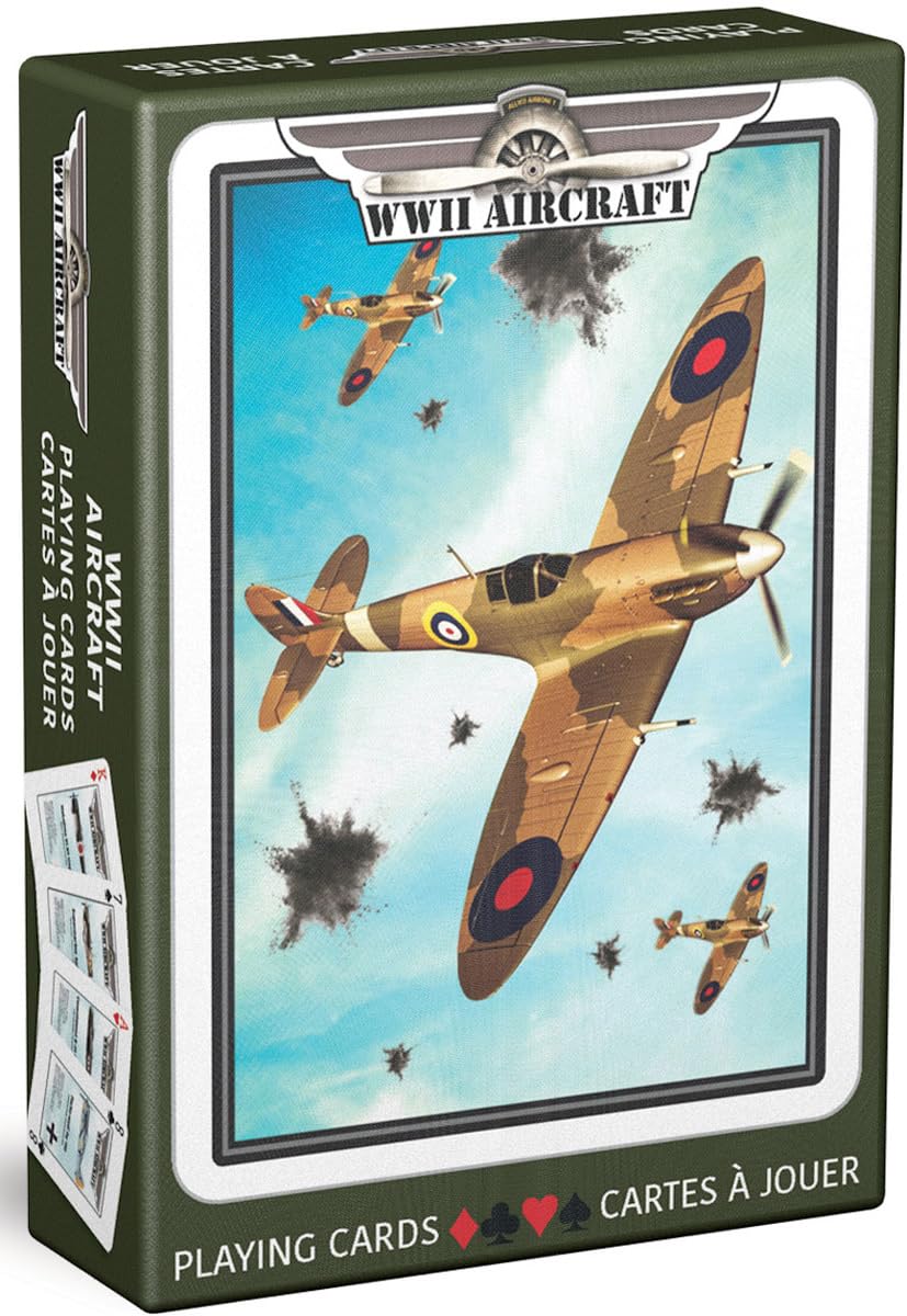 EuroGraphics WWII Aircraft Playing Cards - Cool Deck of Cards with 54 Vintage Warplane Images - Premium Professional Poker Playing Card Deck Playing