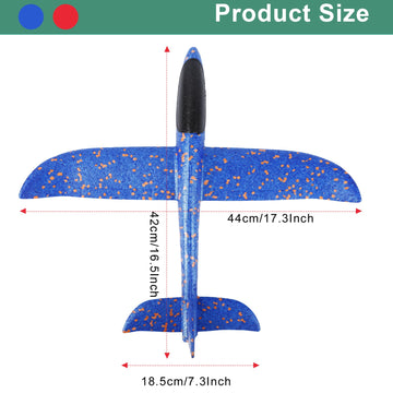 IJRPLM 2 Pack Airplane Toys, 17.5" Large Throwing Foam Plane, 2 Flight Mode Glider Plane, Foam Airplanes for Kids, Outdoor Sport Toys Birthday Party