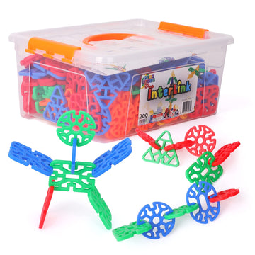Play Build Interlinks Connector Building Toys, Interlocking Stem Toys for Boys and Girls, Baby and Toddler Toys, Creative Construction Stem Building