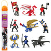 Safari Ltd Knights & Dragons TOOB - 9 Mini Figurines with Knights, Drake, Tiamat, Wyvern, and Peluda Dragon - Toy Figures for Boys, Girls & Kids Ages