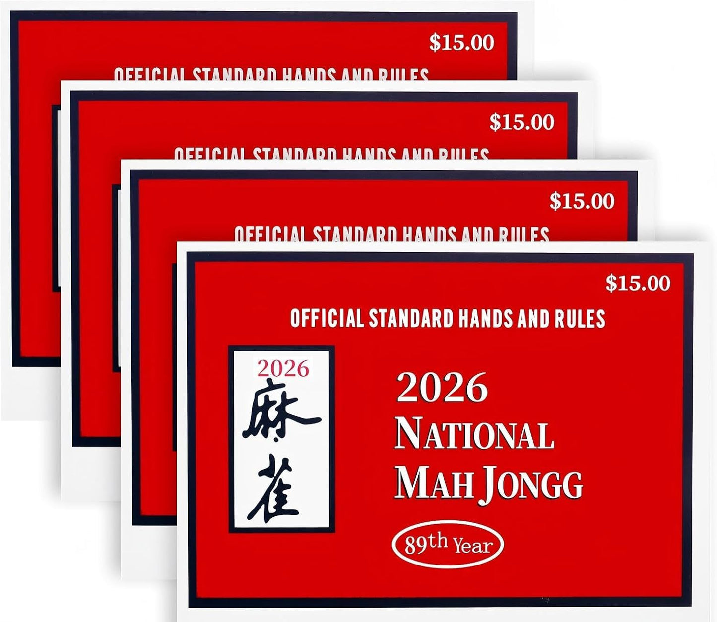 Cotftr Mahjong Cards 2026, 4 PCS Mah Jongg Card Large Print, Easy to Read Rule Cards for Mah Jongg, Perfect Mahjong Accessories and Gifts for Mahjong